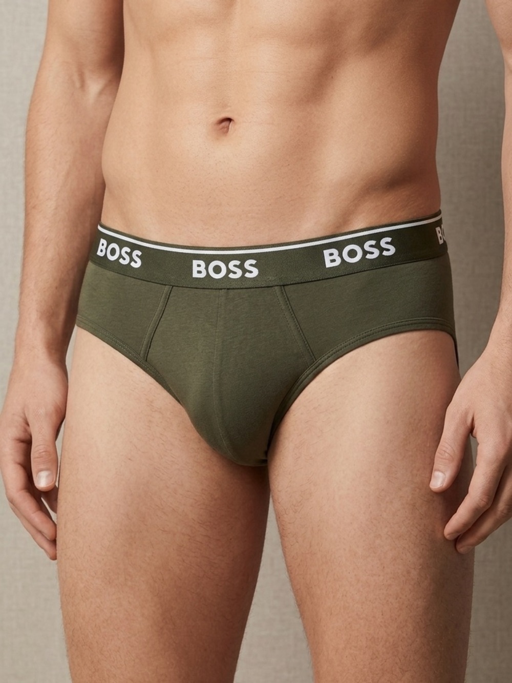 BOSS Men's Olive Briefs